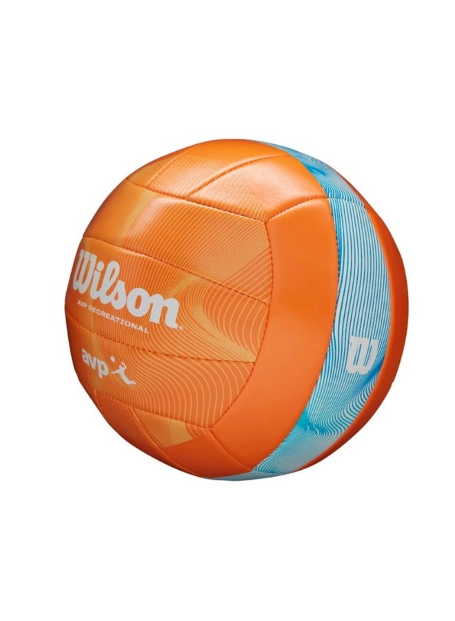 Wilson AVP Movement Recreational Volleyball – Orange/Blue Beach Volleyball, Official Size & Weight, Durable 18-Panel Machine-Sewn Construction, Butyl Rubber Bladder for Extended Air Retention, Soft Comfortable Feel for Beach, Outdoor, Training and Recreational Play - Image 3