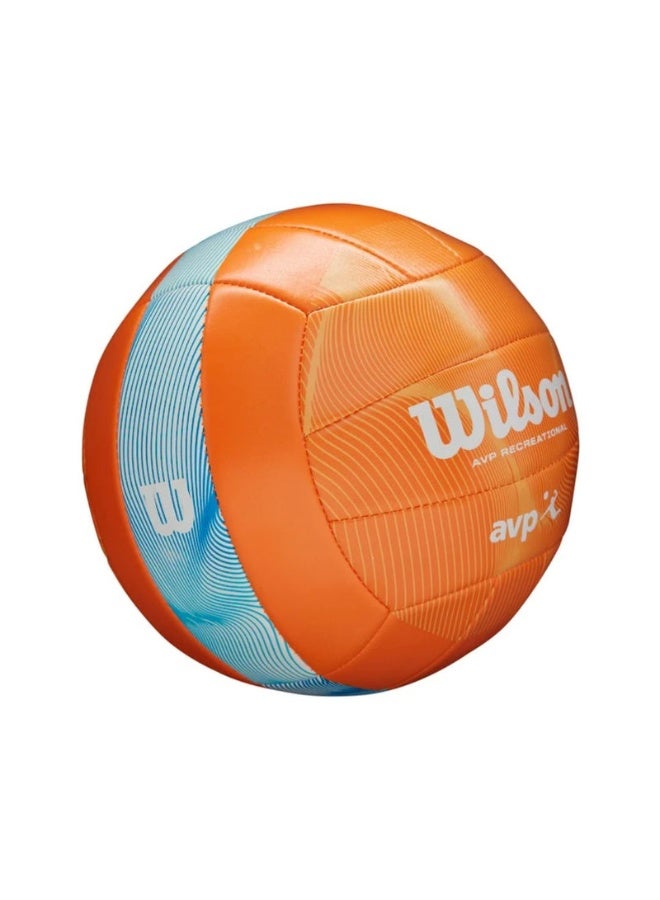 Wilson AVP Movement Recreational Volleyball – Orange/Blue Beach Volleyball, Official Size & Weight, Durable 18-Panel Machine-Sewn Construction, Butyl Rubber Bladder for Extended Air Retention, Soft Comfortable Feel for Beach, Outdoor, Training and Recreational Play - Image 2