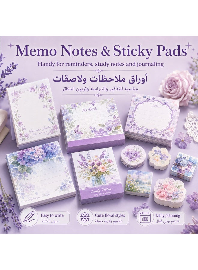 Twilight Iris 157 PCS Purple DIY Journal Gift Set, Aesthetic Scrapbook Stationery Kit with Grid Notebook, Stickers, Memo Notes, Decorative Papers, Washi Tape, Envelopes, Clips & Tags for Journaling, Planning and Gifts - Image 5