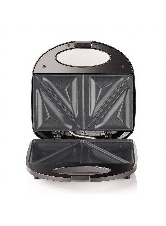 Silly fish Electric Sandwich Maker, 750W, Double-Sided Heating, Non-Stick Plates, Black - Image 1