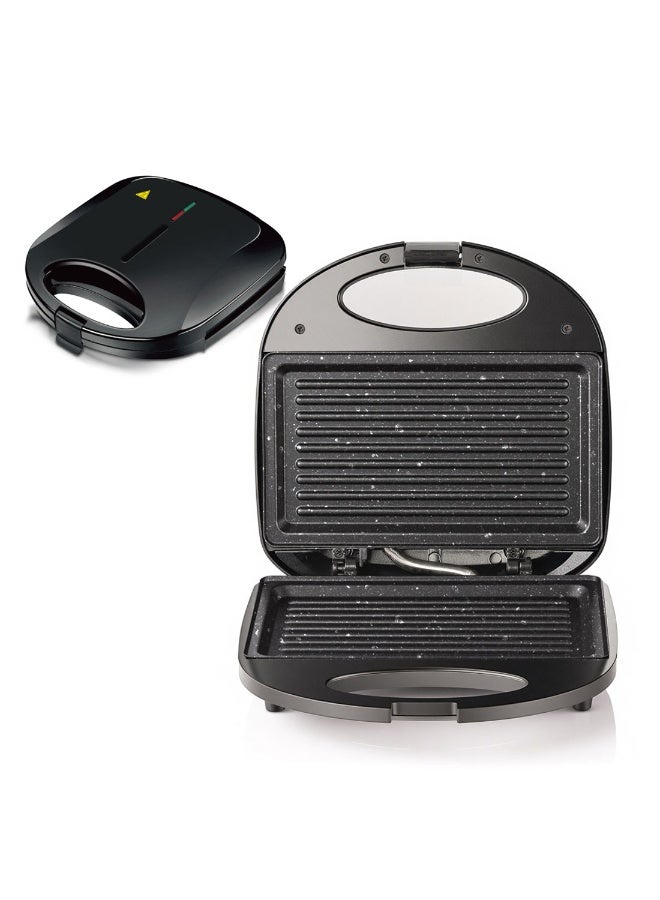 Silly fish Electric Sandwich Maker, 750W, Double-Sided Heating, Non-Stick Plates, Black - Image 3