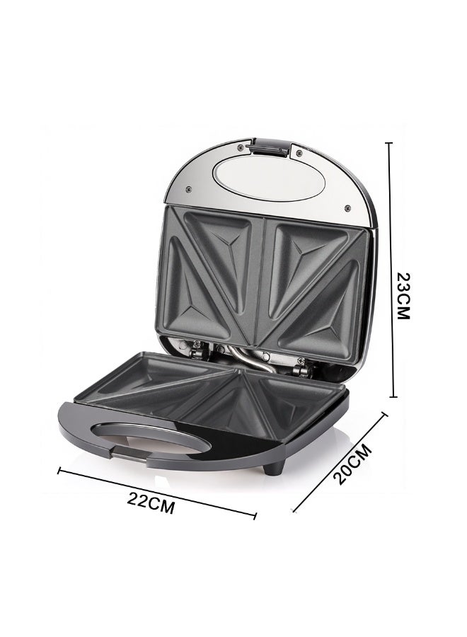 Silly fish Electric Sandwich Maker, 750W, Double-Sided Heating, Non-Stick Plates, Black - Image 2
