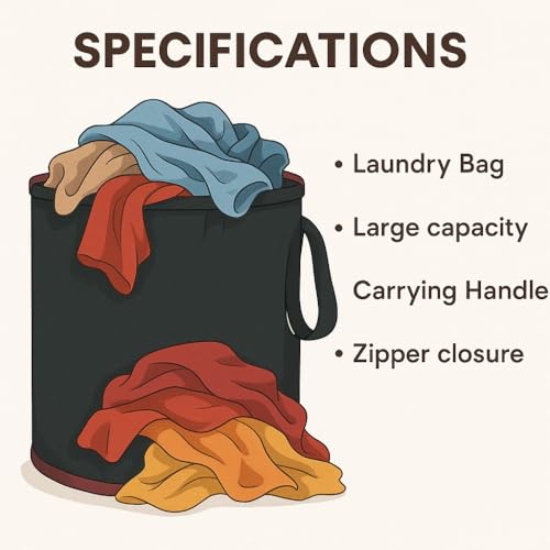 BLESS BERRIES Foldable Laundry Bag with Side Handles | Collapsible Storage Basket for Clothes Toys Blankets | Durable Fabric Home Organizer for Bedroom Bathroom Dorm Travel Use - Image 3