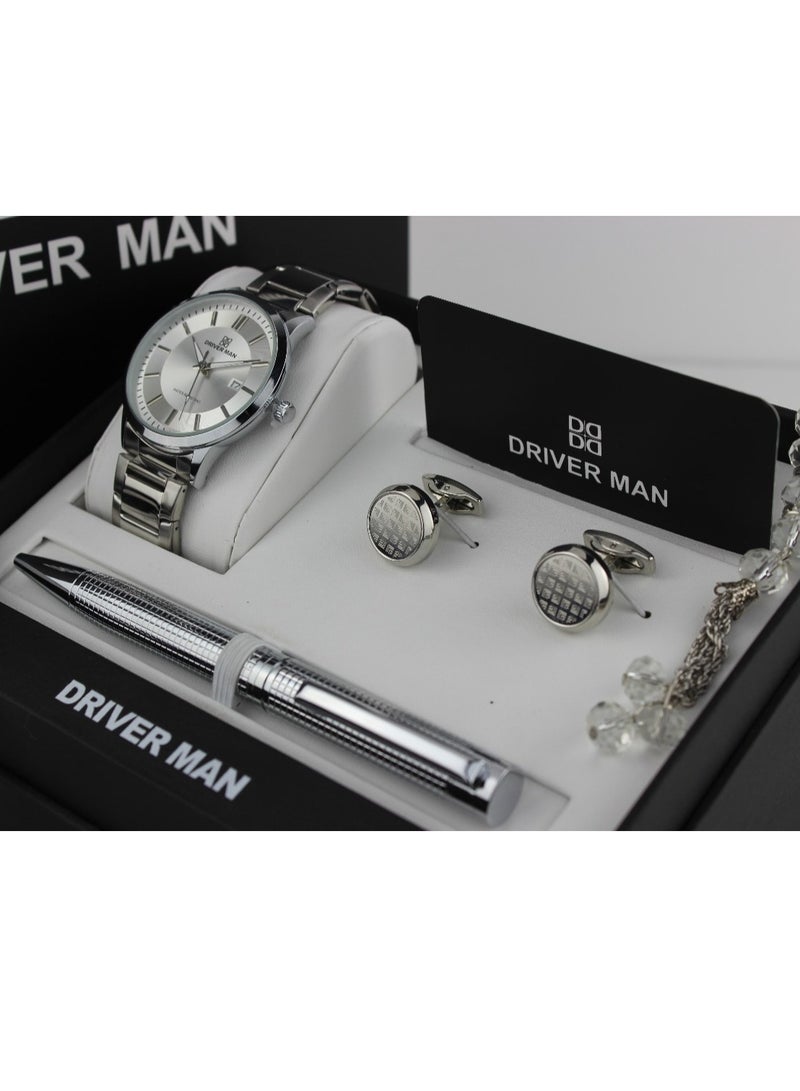 ووتش طقم ساعه رجالي مكون من أربع قطع