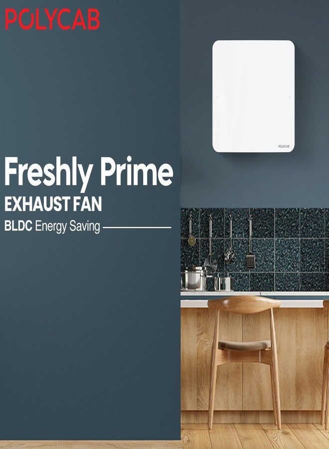 Polycab Freshly Prime BLDC 150mm Energy Efficient Exhaust fan for Kitchen, Bathroom | Noiseless, Sleek Design Easy to Clean | High Speed, Powerful Motor, 100% Copper Winding, 2 Year Warranty【White】 - Image 2
