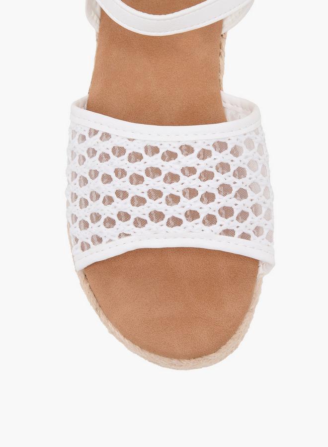 Peppermint Girls Mesh Detail Buckle Closure Espadrille Sandals - Image 3
