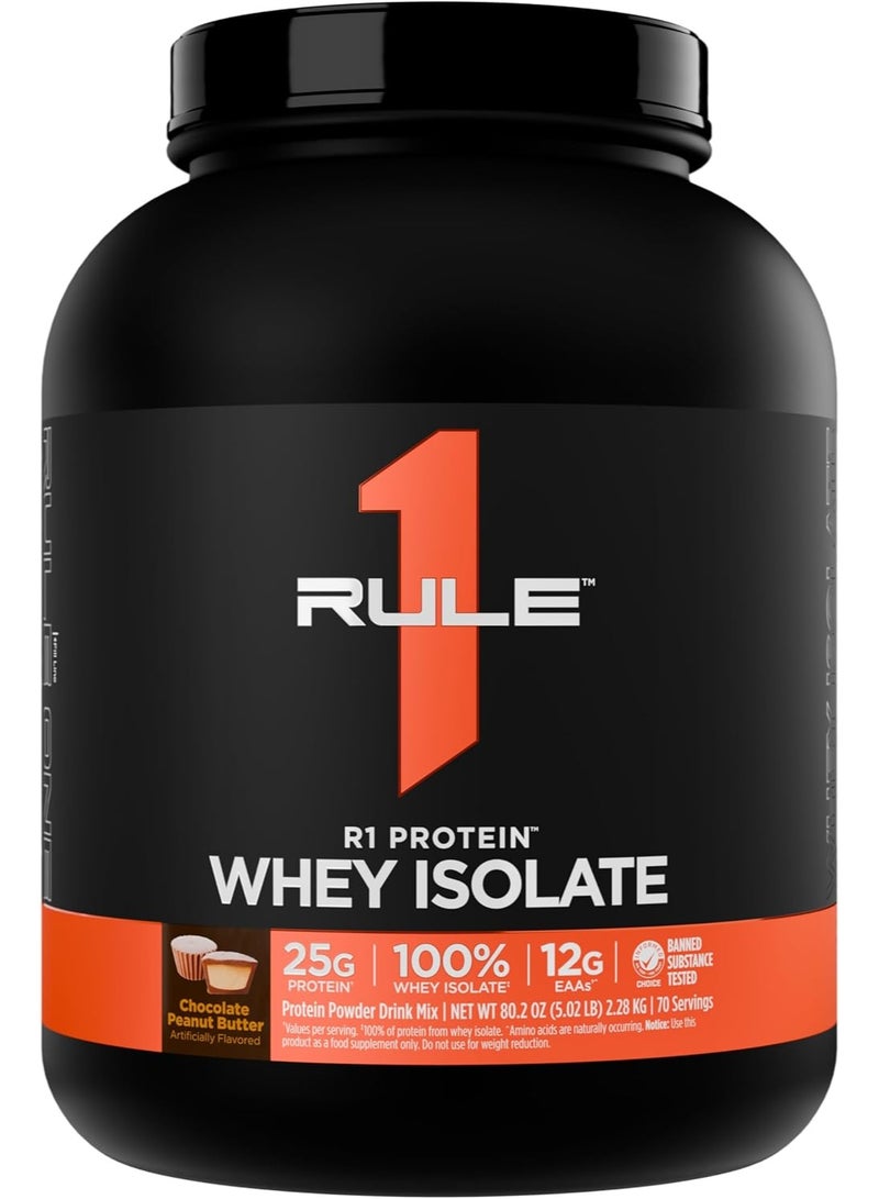 Rule 1 Whey Protein Isolate Chocolate Peanut Butter 5 Lb - Image 1