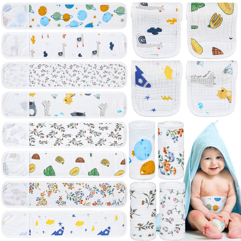 Vabean 8 Pcs Umbilical Cord Cover for Newborn Belly Button Binder for Baby Umbilical Hernia Belt Belly Band Comfort Adjustable Cotton for Newborn Protection Baby Gifts for 0 To12 MonthsLovely - Image 2