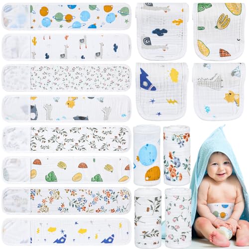 Vabean 8 Pcs Umbilical Cord Cover for Newborn Belly Button Binder for Baby Umbilical Hernia Belt Belly Band Comfort Adjustable Cotton for Newborn Protection Baby Gifts for 0 To12 MonthsLovely - Image 1