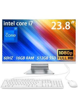 All-in-One Desktop Computer With 23.8 Inch Full HD(1920X1080) Display IPS,Intel i7 7700 Processor/16GB RAM DDR4/512GB SSD/Windows 10 Pro/White - pzsku/ZBEDD3BBE0B302398F09CZ/45/_/1740710678/f75d1f46-b881-4258-a4ee-82b61fd17207