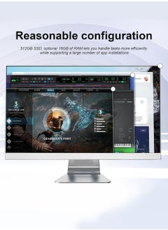HILUKE All-in-One Desktop Computer With 23.8 Inch Full HD(1920X1080) Display IPS,Intel i7-8750H Processor/16GB RAM DDR4/512GB SSD/Windows 10 Pro/White  - Image 3