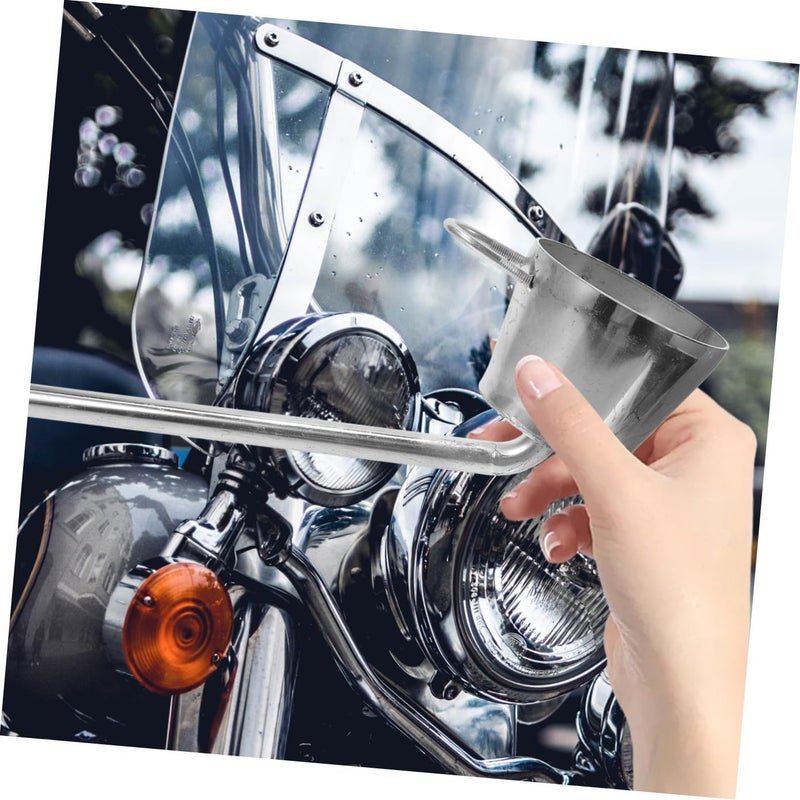 Stainless Steel Fuel Spout Funnel Oil Filling Tool for Trucks and Motorcycles Transmission Fluid Funnel with Multi-Angle Design for Stable Liquid Transfer and Vehicle Use - Image 5