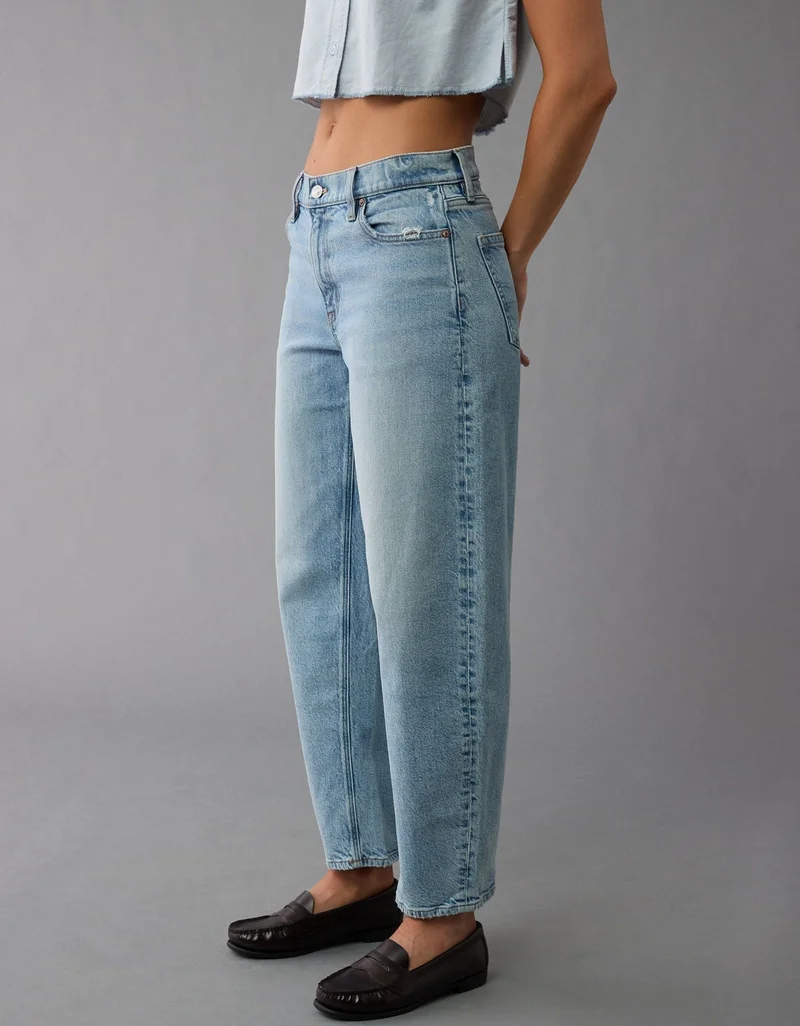 American Eagle  AE Stretch Barrel Jean for Women | Best Price UAE