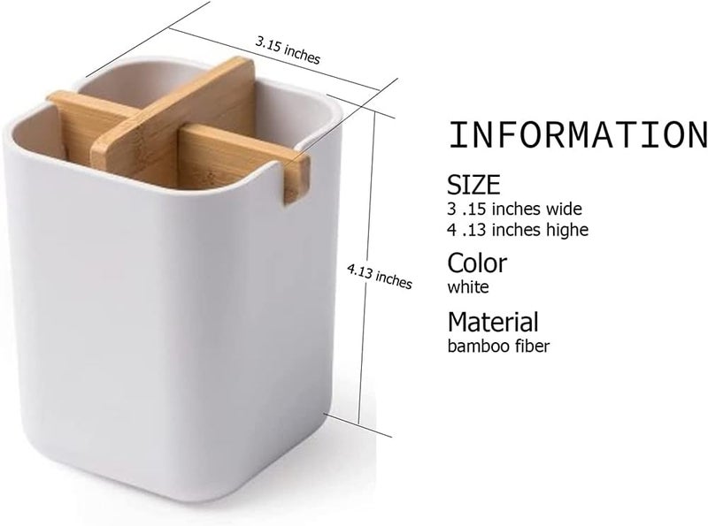 حامل فرشاة أسنان من الخيزران ، حامل فرشاة أسنان كهربائي متعدد الوظائف ، حامل معجون أسنان صديق للبيئة متين بشكل طبيعي ، حامل منظم لفرشاة الأسنان من أجل أسطح الغرور في الحمام - Image 2
