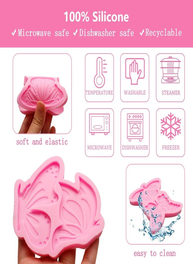 Xcake Lcook 3D Butterfly Silicone Fondant Molds Epoxy Resin Molds for Cake Decoration Chocolate Candle Making Resin Casting Soap Plaster Set of 3 - Image 3