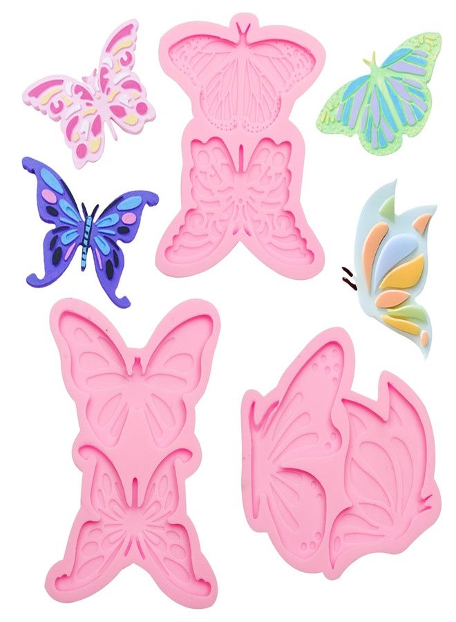 Xcake Lcook 3D Butterfly Silicone Fondant Molds Epoxy Resin Molds for Cake Decoration Chocolate Candle Making Resin Casting Soap Plaster Set of 3 - Image 1