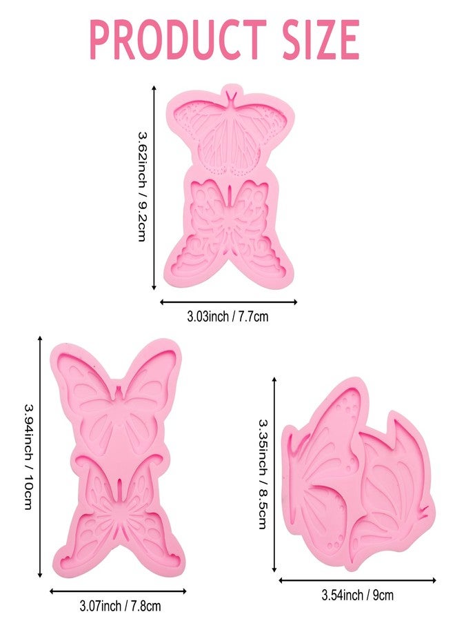 Xcake Lcook 3D Butterfly Silicone Fondant Molds Epoxy Resin Molds for Cake Decoration Chocolate Candle Making Resin Casting Soap Plaster Set of 3 - Image 2
