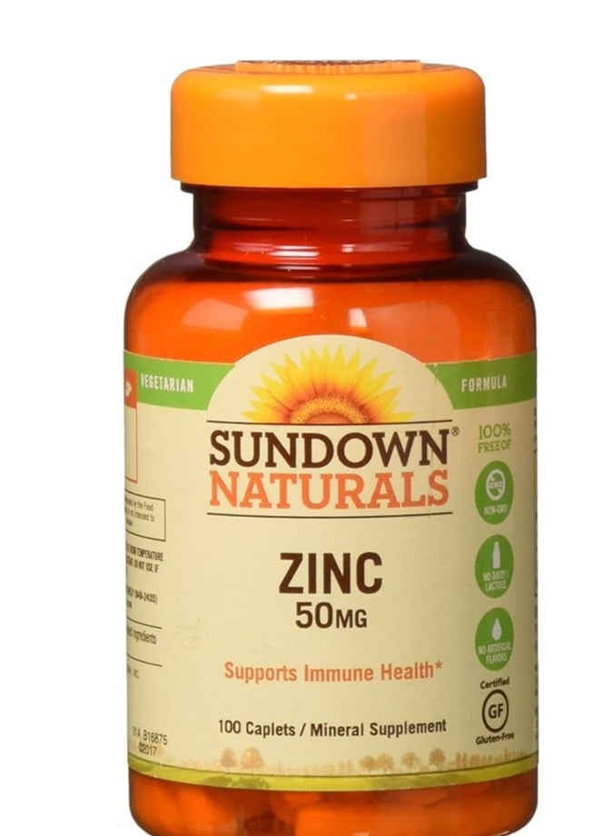 Sundown Zinc 50mg High Potency 100 Caplets