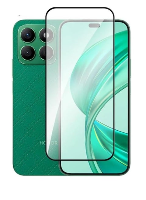 شاشة حماية زجاجية كاملة 5D لهاتف هونر X8B 5D. إطار أسود