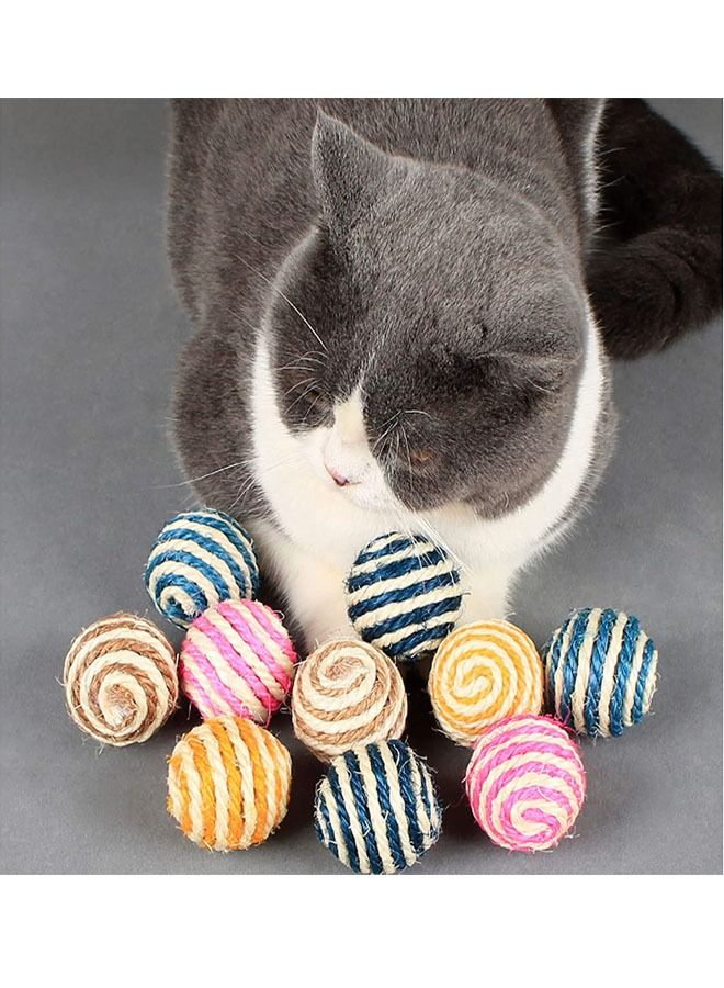 3 pieces random colors pet rope weave sisal ball interactive scratcher pet chew toys - Image 4