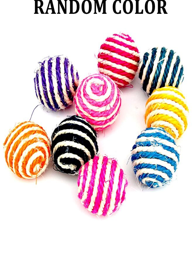 3 pieces random colors pet rope weave sisal ball interactive scratcher pet chew toys - Image 5