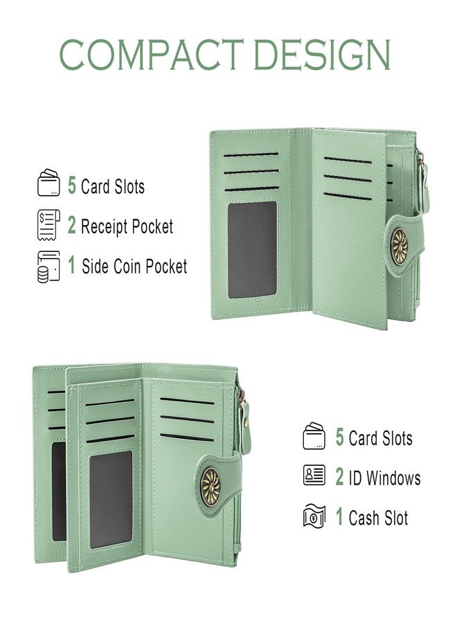 Tipmile Small Wallets Woman Leather Bifold RFID Blocking Card Holder Wallet with Zipper Coin Pocket - Image 5