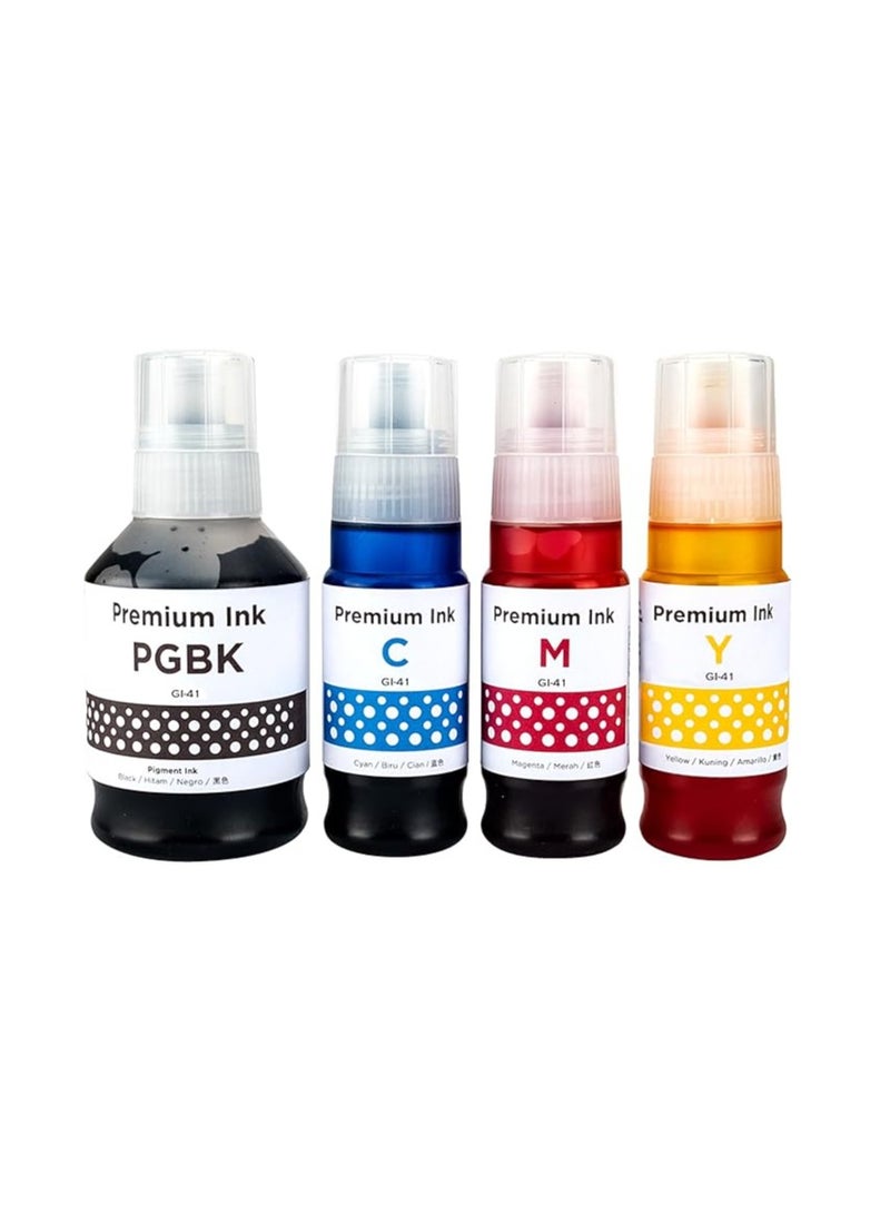 Terabyte GI-41 ink set 4-Pack (PigmentBlack Cyan Magenta Yellow) GI 41 Compatible for CANON PIXMA G1420/G2420/G2460/G3420/G3460 - Image 2