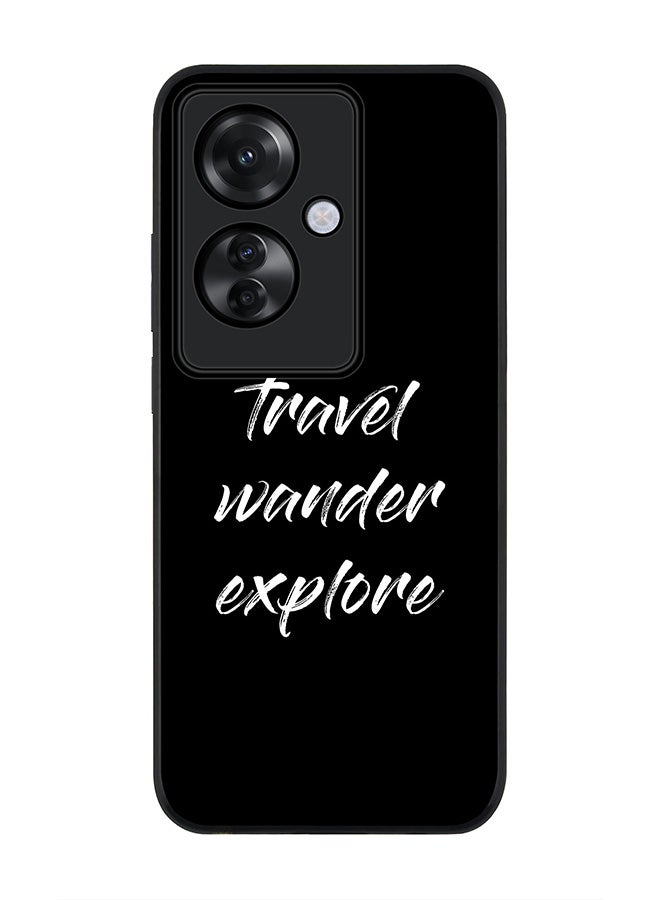Stylizedd Rugged Black edge case for Oppo Reno11 F / Oppo F25 Pro 5G, Slim fit Case Flexible Rubber Edges Anti Drop TPU Gel Thin Cover - Travel Wander Explore - Image 1