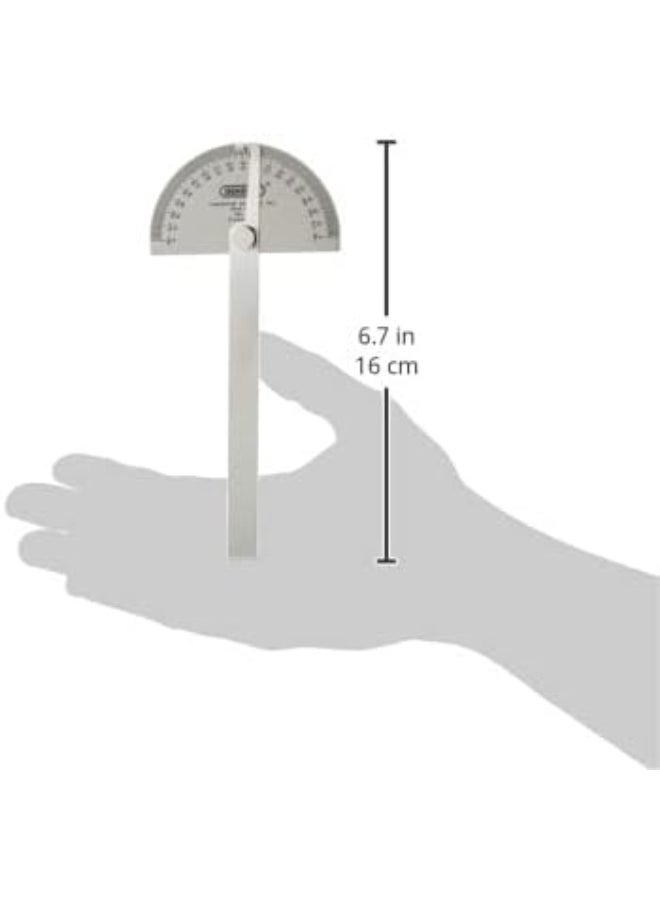 General Tools General Tools 18 Round Head Stainless Steel Angle Protractor, 0 to 180 Degrees, 6-Inch Arm  - Image 2