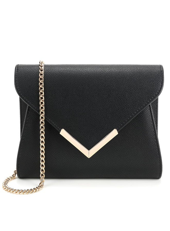 Milisente Solid Clutch Purses For Women Large Wedding Leather Purses For Ladies Evening（Embossed Black） - Image 1