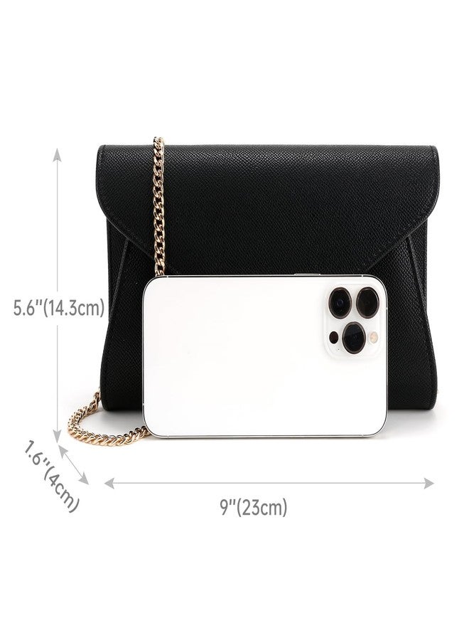 Milisente Solid Clutch Purses For Women Large Wedding Leather Purses For Ladies Evening（Embossed Black） - Image 2