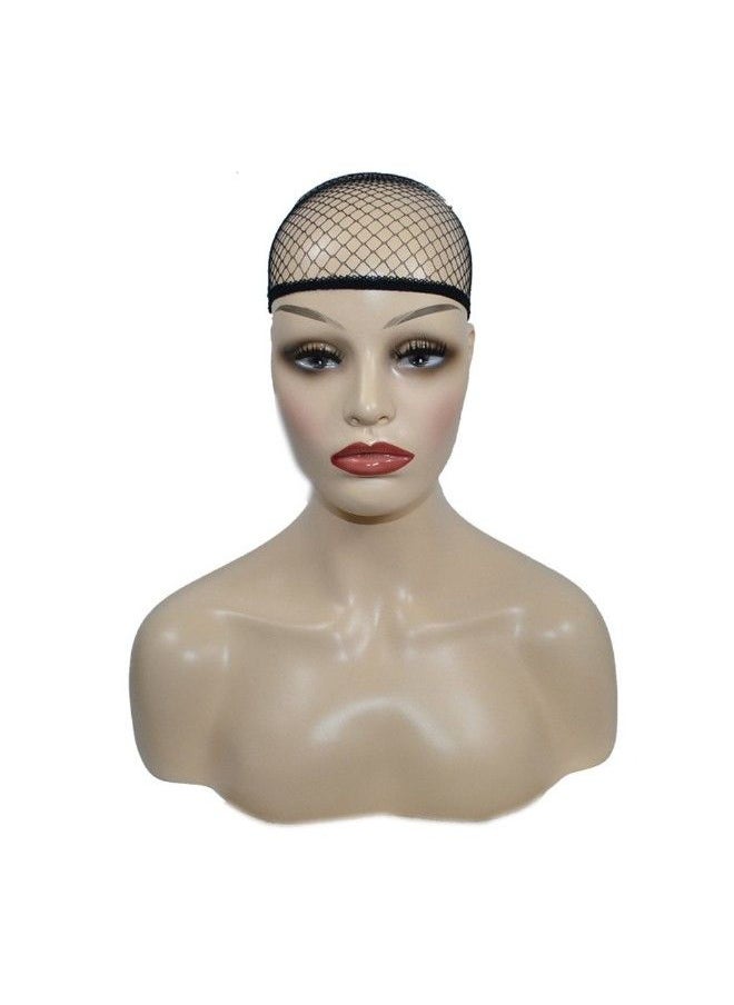 NIBEMINENT - 3 Piece Elastic Wig Caps Nylon Neutral Nude Beige Black Mesh - Image 1