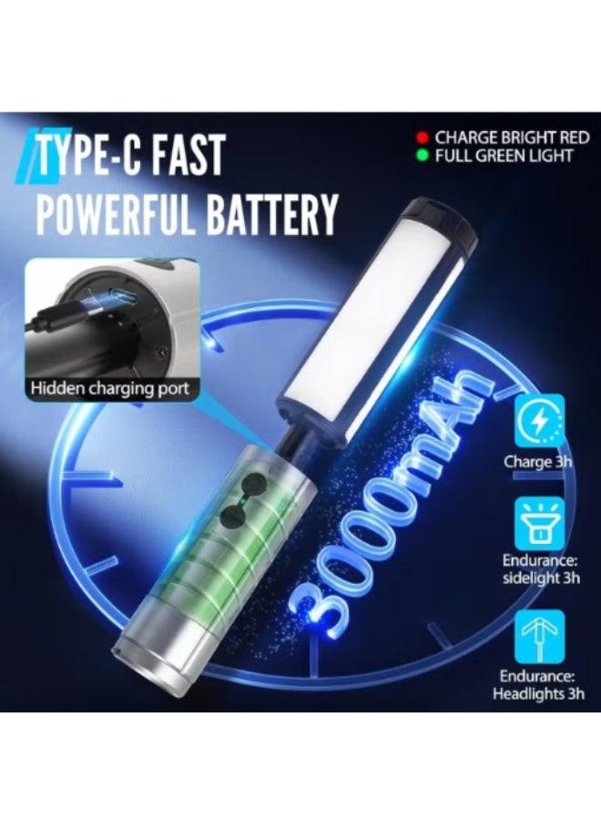 Foldable Camping Light,3000mAh Rechargeable Telescopic Lantern, Waterproof Tent Light, Rotatable Outdoor Lamp with Detachable Lampshade, Portable Flashlight Use for Travel,Fishing,Working - Image 3
