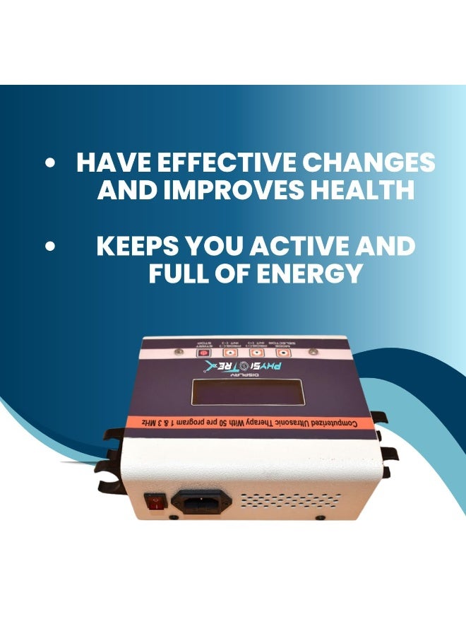 PHYSIOTREX جهاز PHYSIOTREX® المتطور للعلاج بالموجات فوق الصوتية للجسم (بترددي 1 ميجاهرتز و3 ميجاهرتز) مع شاشة LCD – معدات احترافية للعلاج الطبيعي والتدليك. - Image 2