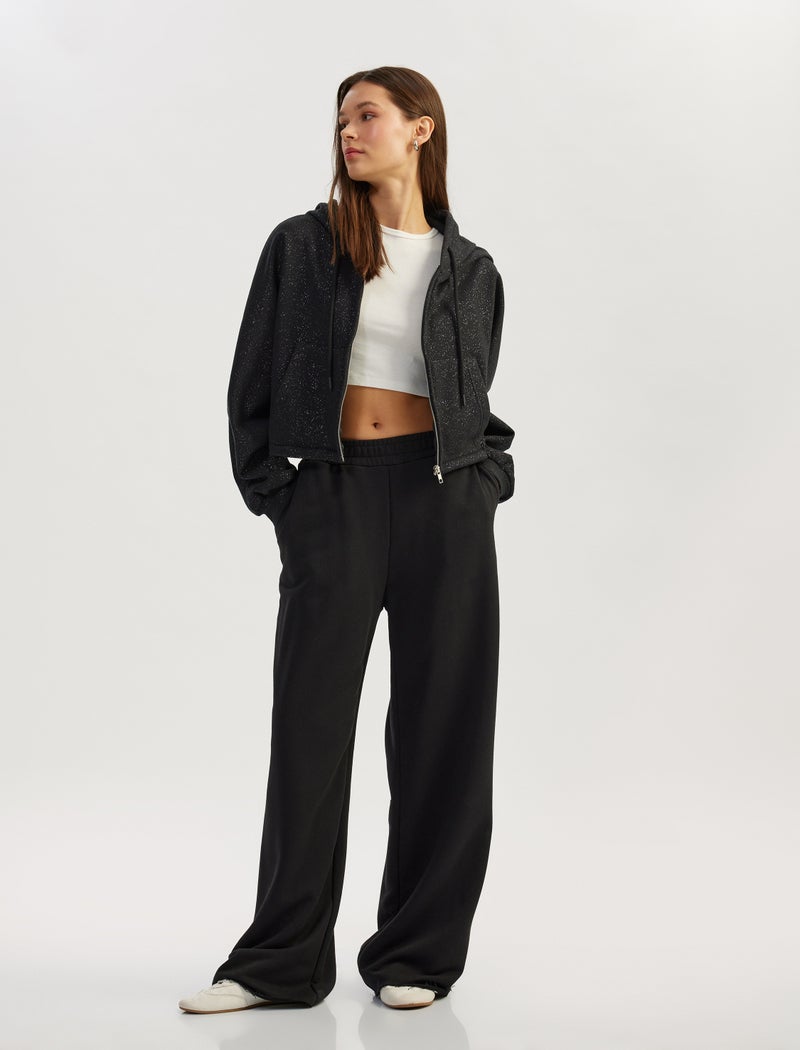 KOTON Crop Sweatshirt - Image 1