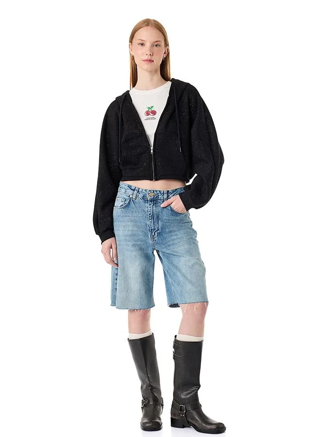 Textured Cropped Jacket