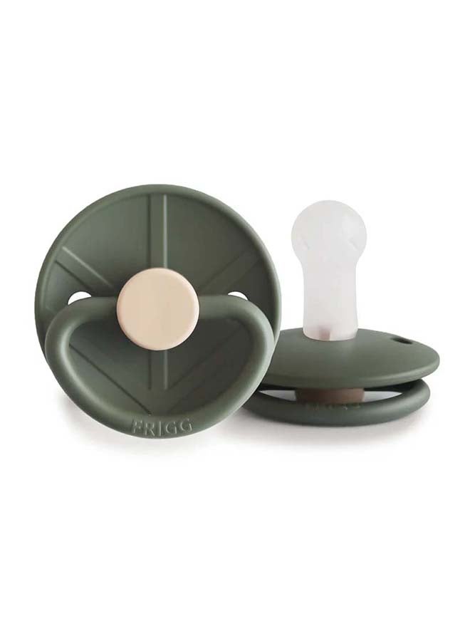 FRIGG Little Viking Silicone Baby Pacifier 6-18M 1-Pack Ragnar Olive - Size 2 - Image 2