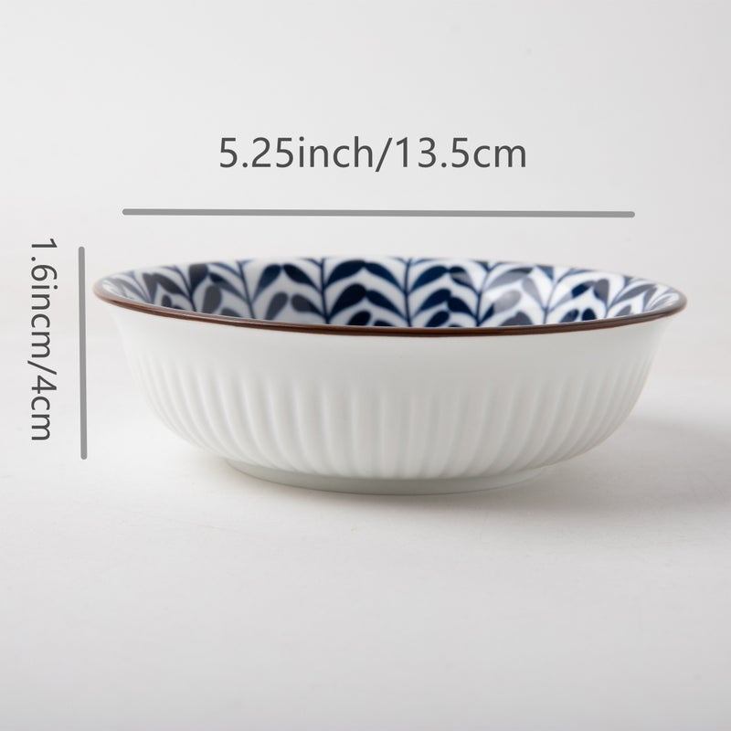 4 Pcs Hand-Made Ceramic Underglaze Color 5.25 Inch Snack Plate Set - Image 3