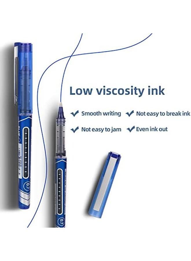 Deli Smooth Writing Roller Bullet Tip Pen 12 Pieces Set 0.7 Mm Tip Size Blue - Image 2