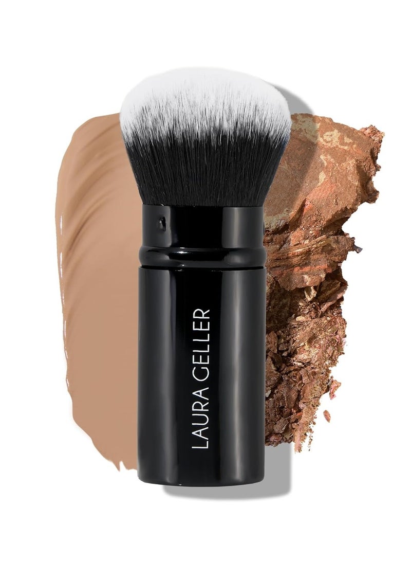 LAURA GELLER LAURA GELLER NEW YORK Retractable Airbrush Kabuki Brush for All Face Makeup & Foundation for Liquid, Cream and Powder Face Makeup With Aluminum Handle - Image 1