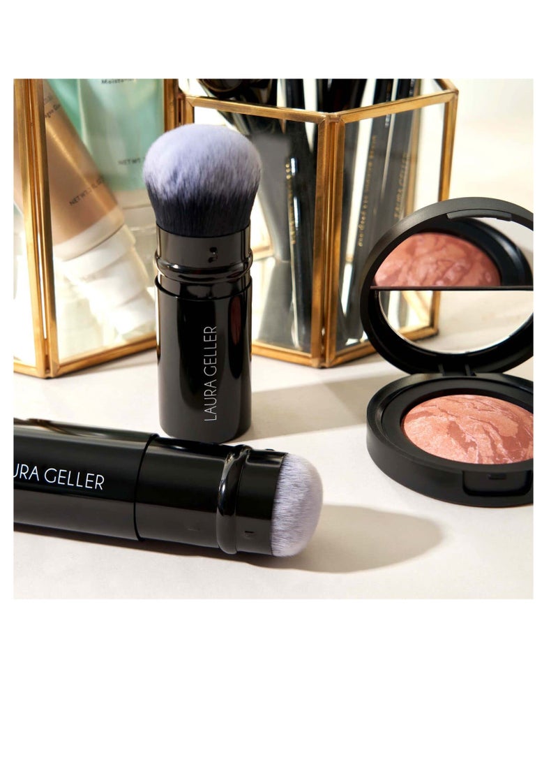 LAURA GELLER LAURA GELLER NEW YORK Retractable Airbrush Kabuki Brush for All Face Makeup & Foundation for Liquid, Cream and Powder Face Makeup With Aluminum Handle - Image 4