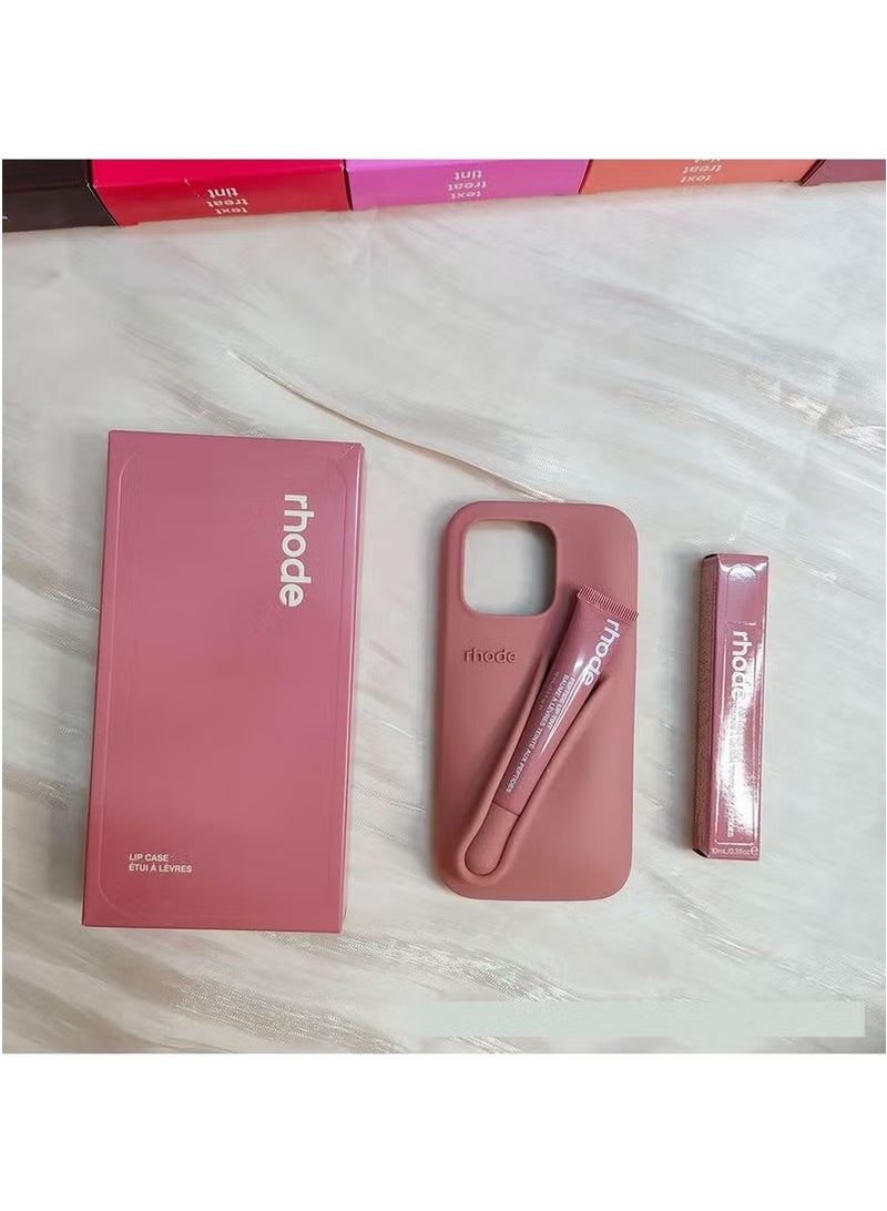 rhode Silicone Lip Holder for Cell Phone, Lip Gloss Adhesive Sleeve for Phone,Lip Holder Stick-on Phone Case,Back Stick On Holder for iPhone 16 Pro Max (Toast)  - Image 2