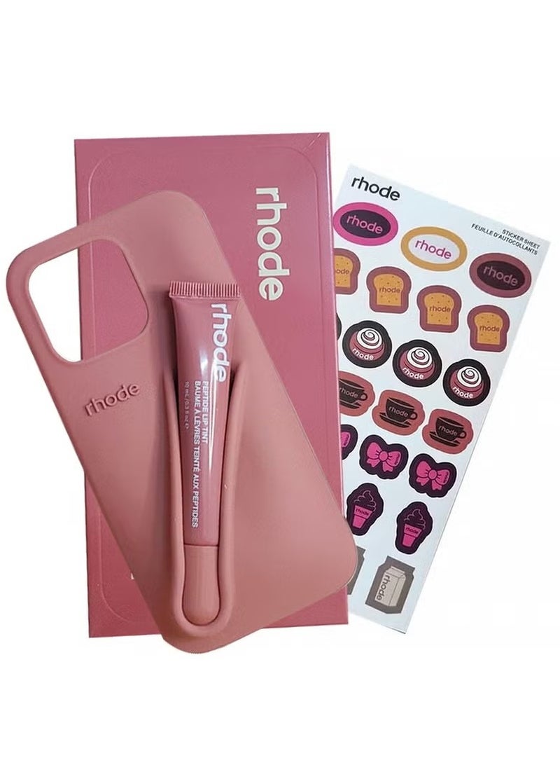 rhode Silicone Lip Holder for Cell Phone, Lip Gloss Adhesive Sleeve for Phone,Lip Holder Stick-on Phone Case,Back Stick On Holder for iPhone 16 Pro Max (Toast)  - Image 1