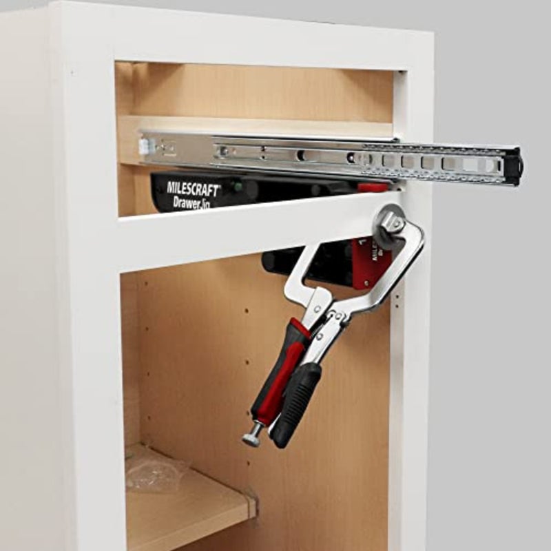1341 Drawer Jig Reversible Drawer Slide Jig for Drawer Installation Easy-Align Tabs, Fences, and Level Position the Jigs for Accurate Support. Non-Marring Rubber to Protect Cabinets - Image 4