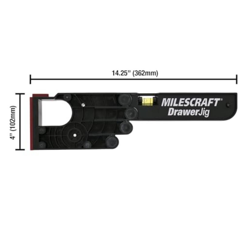 1341 Drawer Jig Reversible Drawer Slide Jig for Drawer Installation Easy-Align Tabs, Fences, and Level Position the Jigs for Accurate Support. Non-Marring Rubber to Protect Cabinets - Image 3