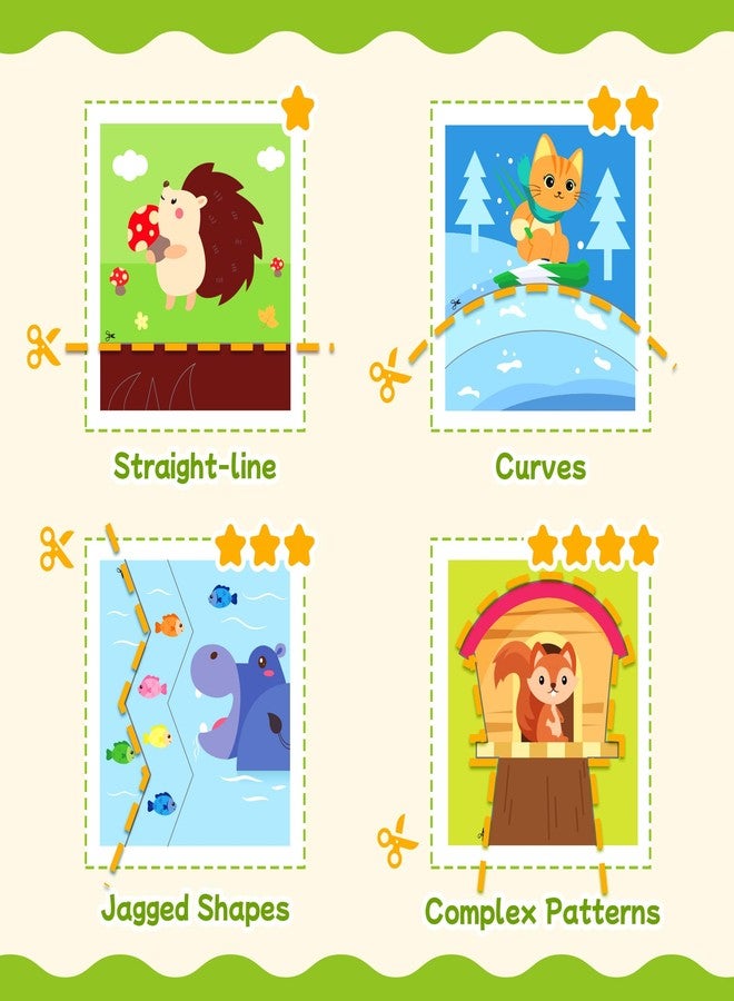 YPLUS Scissor Skills Activity Book for Kids Ages 3-7, 40 Paper Cutting Projects with Safety Scissors, Preschool Paper Craft Supplies for Fine Motor Skills & Art Learning - Image 3