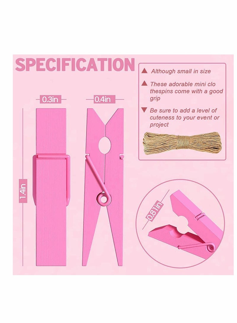 KASTWAVE Small Clothes Pegs, Mini Wooden Color Clothes Pegs, Used For Handicraft Photo Wooden Paper Picture Clips-100 Pieces - Image 5