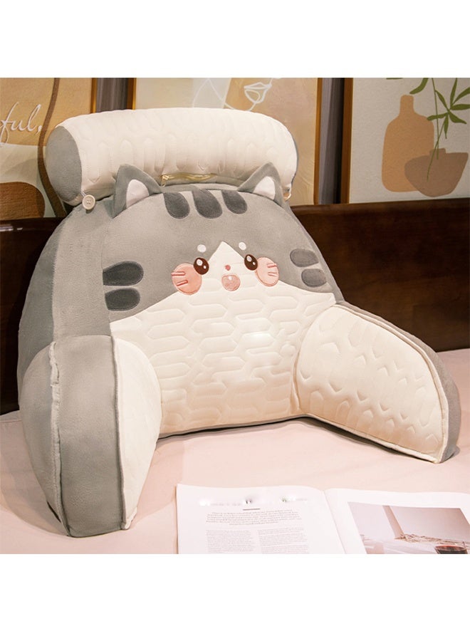 Reading Pillow, Large Size Backrest Pillow, Ergonomic Lumbar Support Pillow with Headrest, High Resilience PP Cotton Filling, Washable Sofa Chair Cushion for Neck & Back Pain Relief - Image 1