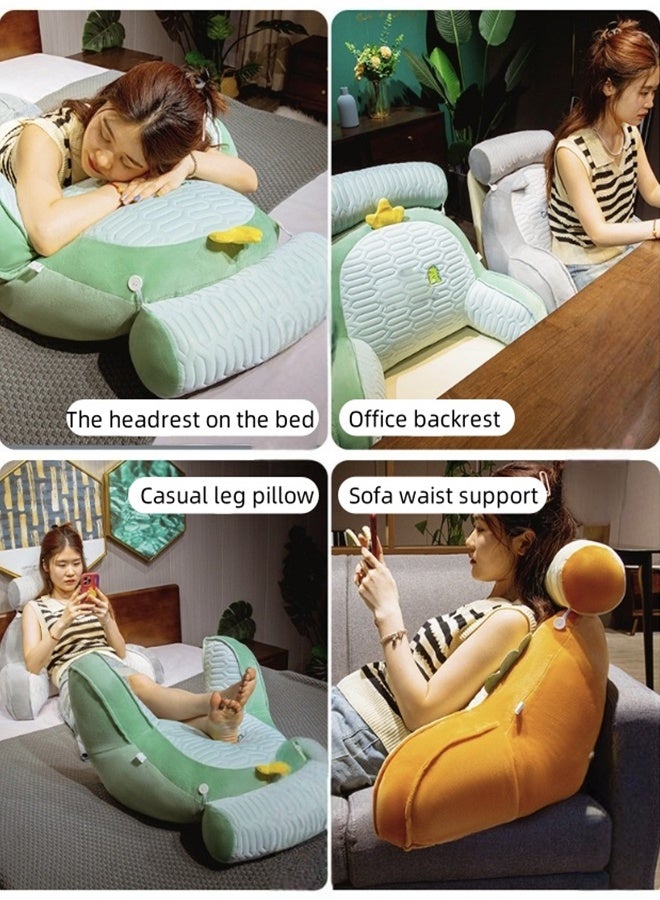 Reading Pillow, Large Size Backrest Pillow, Ergonomic Lumbar Support Pillow with Headrest, High Resilience PP Cotton Filling, Washable Sofa Chair Cushion for Neck & Back Pain Relief - Image 5