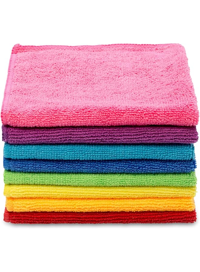 Vileda Microfiber All Purpose Cloth 8 Pieces In Multiple Colors Super Cleaning Towel For Kitchen Office Car Bathroom And Toilet. With Antibacterial Effect And Absorbent Super Quality - Image 3